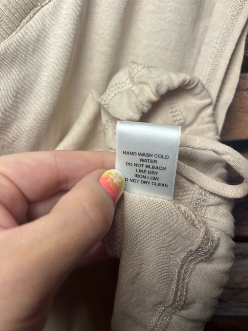 Boho72 Beige V-Neck Drawstring Cropped Tank (197) - Picture 7 of 10